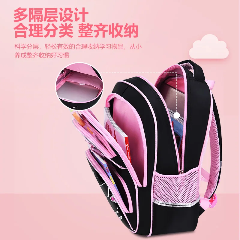 24 New girl schoolbag Primary school students 1-6 large capacity load reduction 6-12 years old children backpack