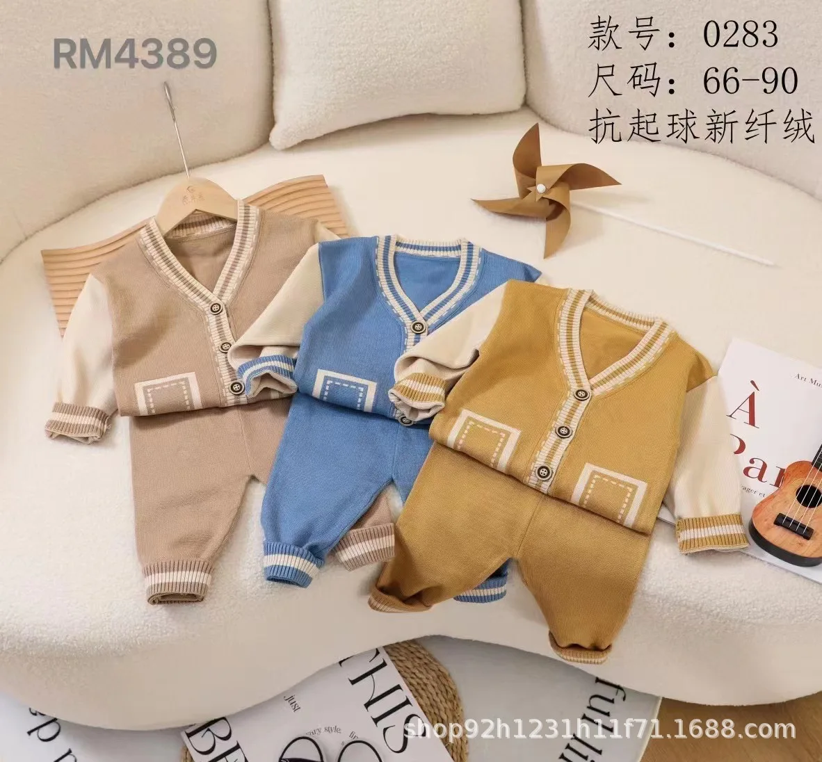 2023 Fashion Spring Newborn Children 2pcs Outfits Solid Color Baby Clothes Set