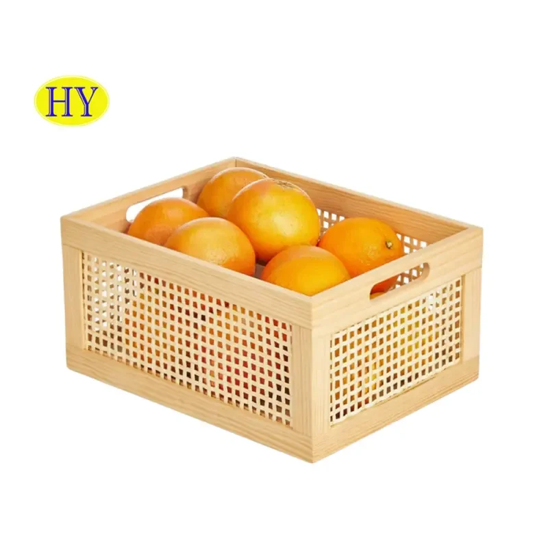 Crates Large Fruit Vegetable Storage Basket Box Basket for Gift Rustic Wood Decorative Shipping Wooden China Vegetable Packing