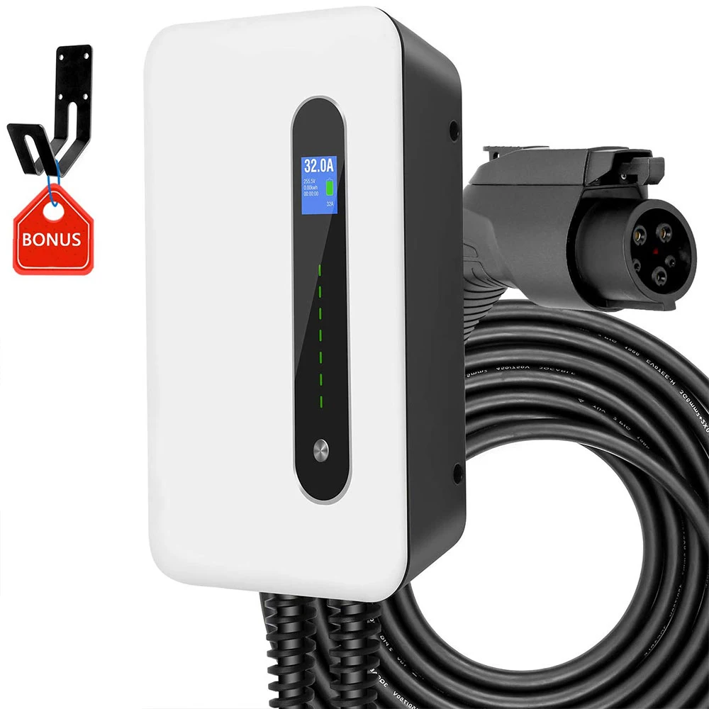 Workersbee 10-32A current adjustable home evse portable ev charger type 2 iec 62196 electric