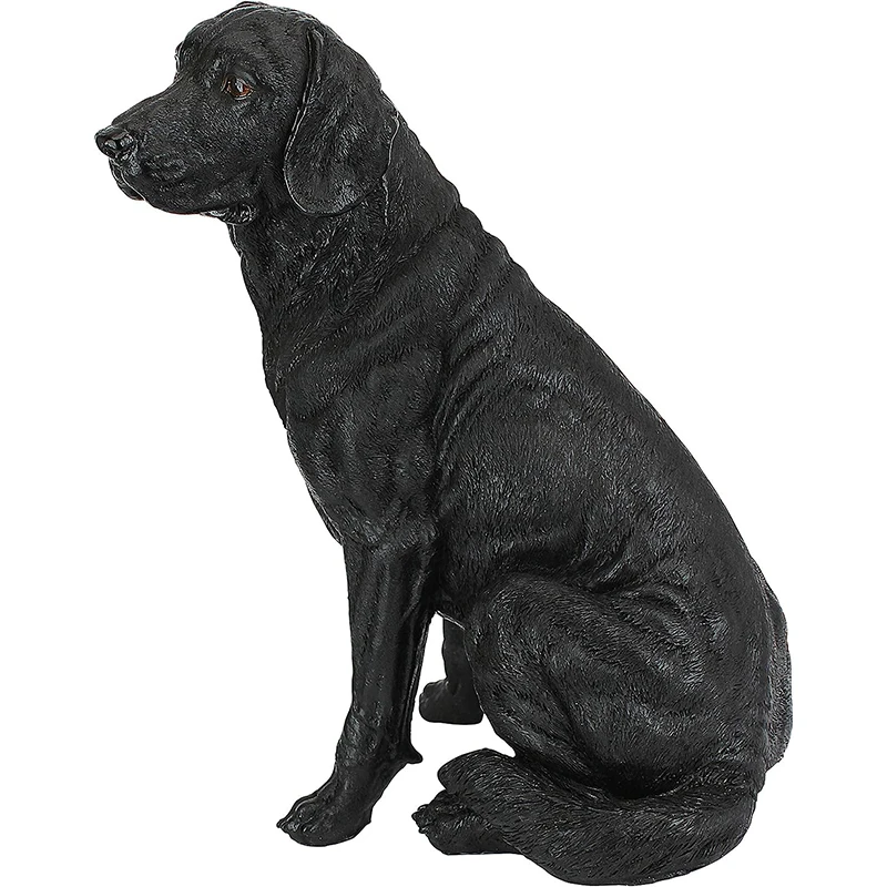 Wholesale custom craft home decor pet  dog statue Realistic 3D resin black Labrador retriever sculpture