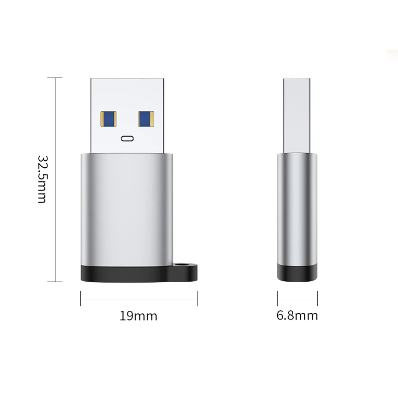 Aluminum Alloy Type-c Female to Usb Male  Otg Adaptor For Laptop
