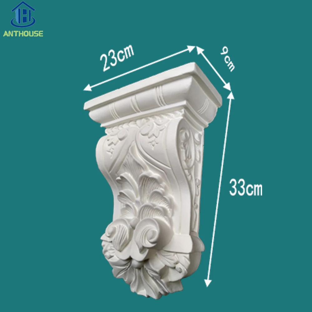 Wholesale cheap price rigid polyurethane foam polyurethane wood corbels for decoration lion corbel home decorative