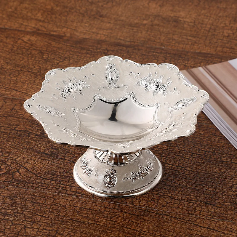 European style zinc alloy high-end fruit plate fashion creative process fruit plate club table metal fruit plate