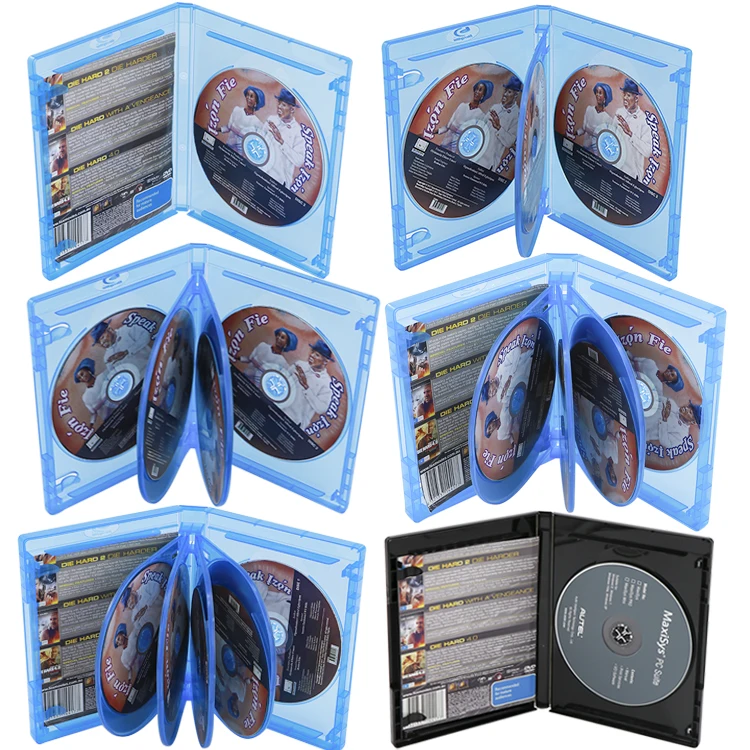 SUNSHING Hold Single Double BD Case 4 Discs 4K UHD Blu ray DVD Digital Case 15mm Multi Case 9 Tray 25mm Replacement Blu-ray Box