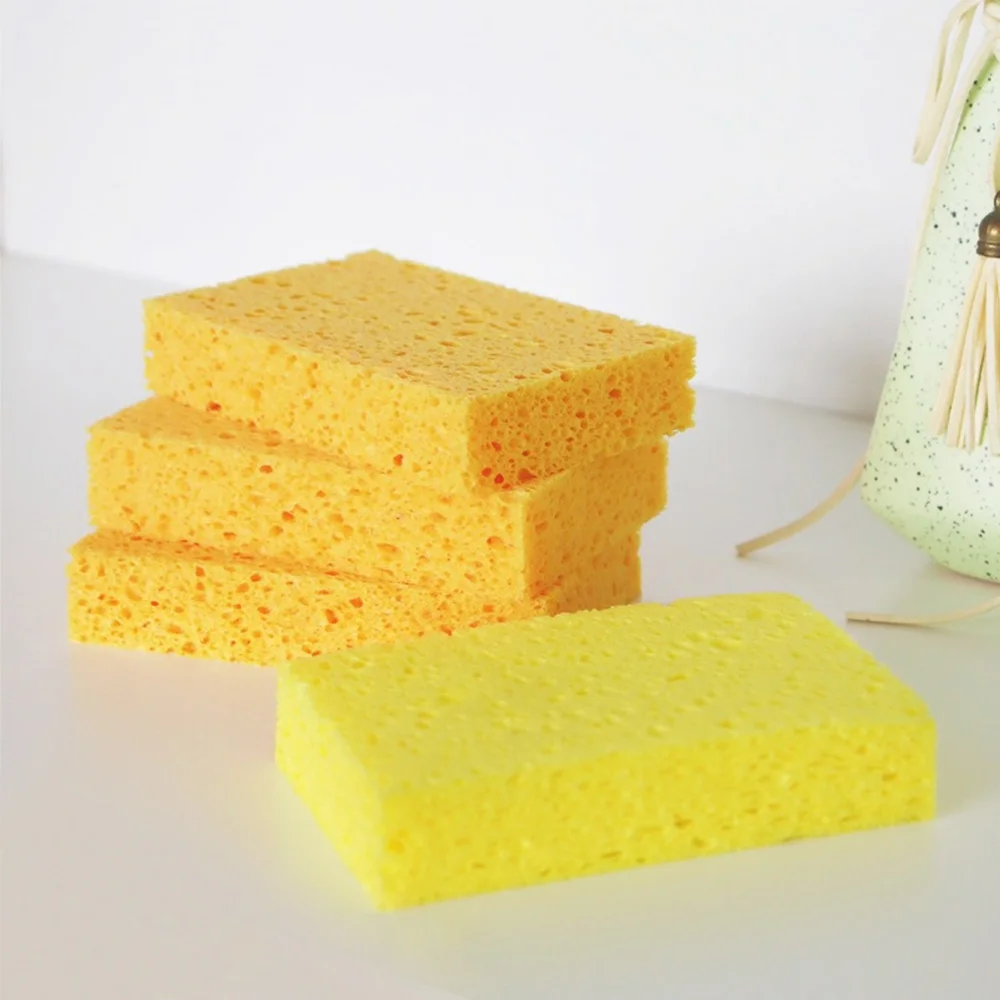 Thick Wood Pulp Dishwashing Sponge Cleaning and Absorbent Scouring Pad Kitchen Spoonges Sourcing Pads for Dish Cleaning