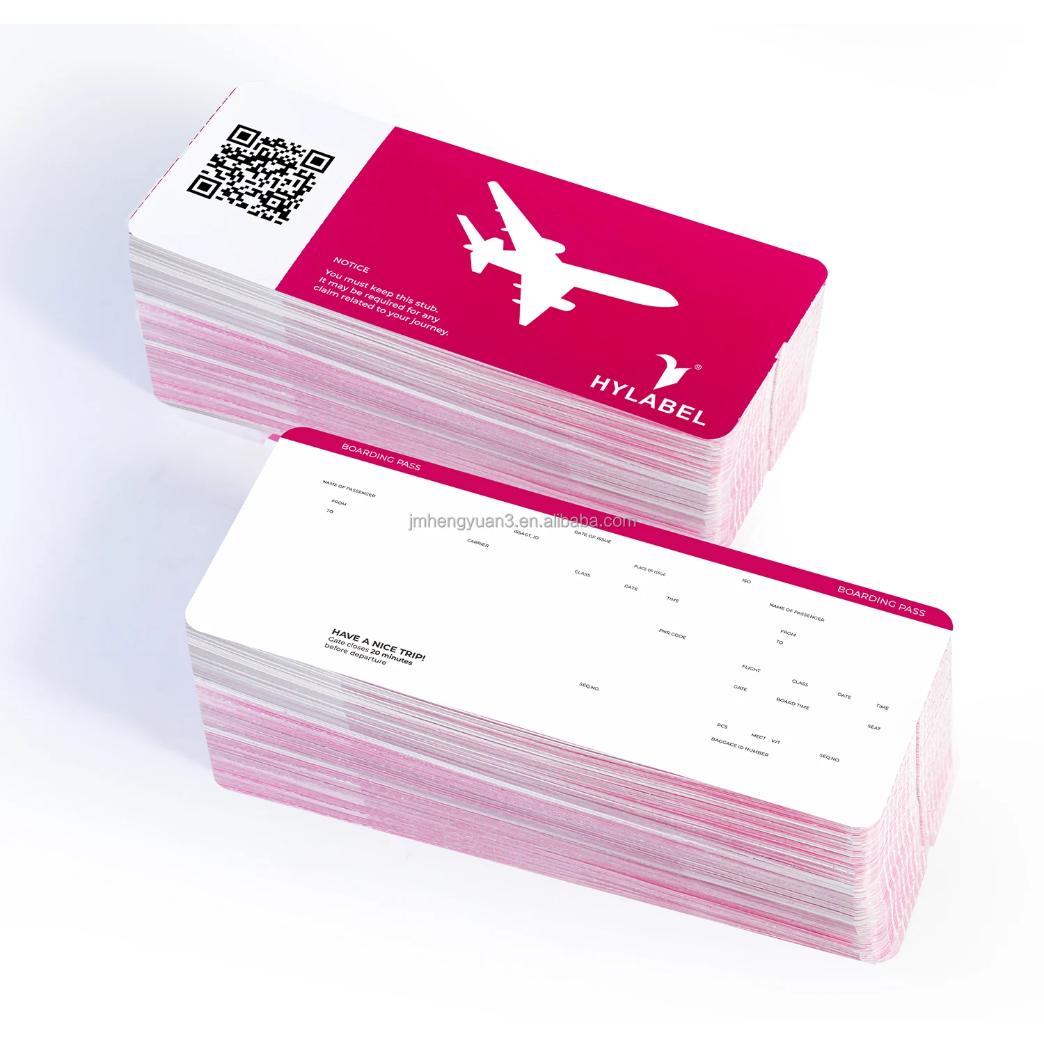 Custom Printing Thermal Cardboard Flight Ticket Airline Ticket Boarding Pass Paper Flight Tickets