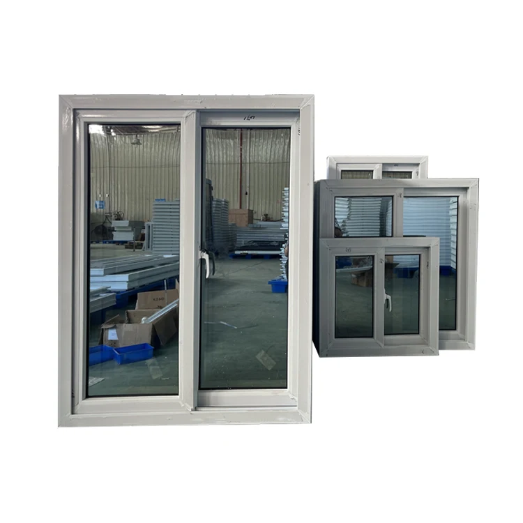 Latest PVC Plastic Frame White Color Sliding Glass windows Doors