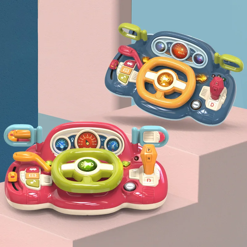 New design baby educational multifunction car steering wheel driving simulation intelligent early education toys for kids