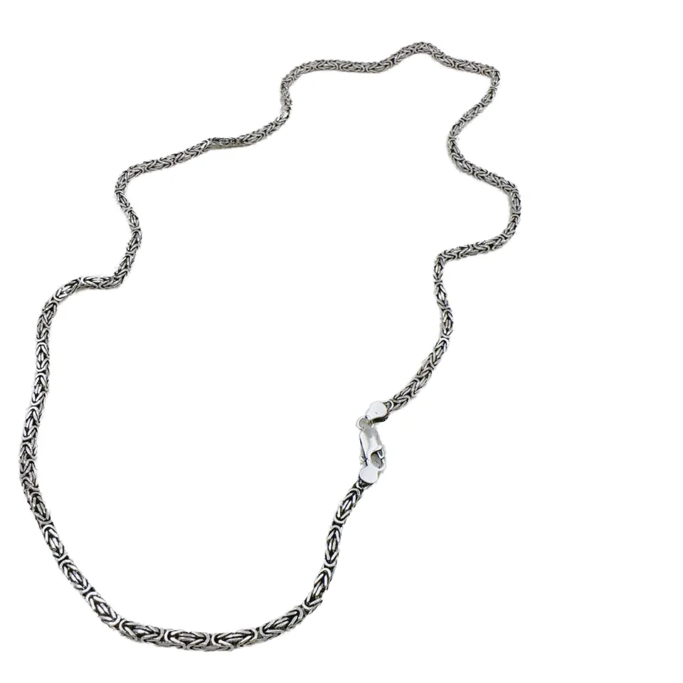 Byzantine Style Italian Chain Jewelry Unisex Diamond-encrusted Chains 925 Sterling Silver Wedding Engagement Party Gifts for Men