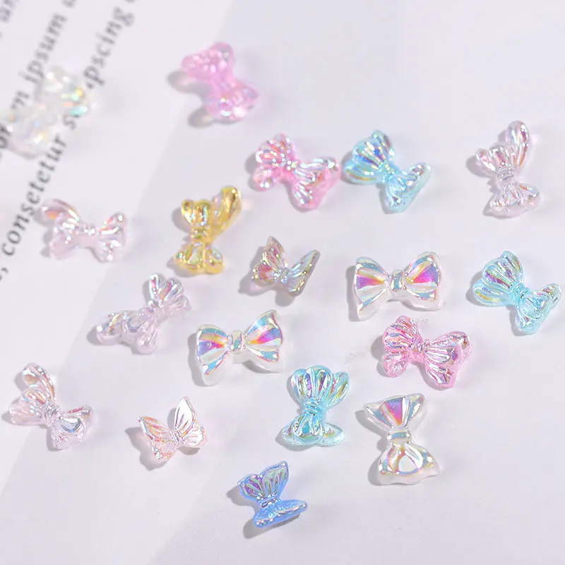 
3D INS Japanese Colorful Butterfly Bear Nail Art Decorations DIY Nail Butterfly Decals 