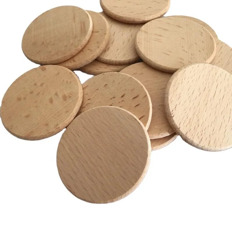Round wooden cutout circles unfinished wood token beech wooden disc