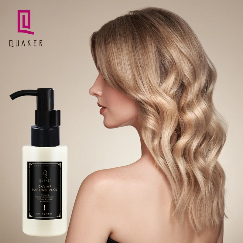 Qquaker Oem Aceites Para El Cabello Black Gold Caviar Hair Essential Oil Moisturizing Anti Split Ends Hair Care