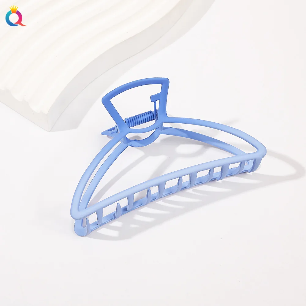 QIYUE 9cm Custom Logo Gradient Metal Hair Clamp Leopard Hair Claw Clips Hair Accessories For Woman