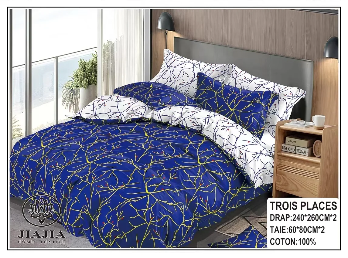 Hot Selling Two Sheets and Two Pillowcases  100% cotton bed sheet set 2 place and 3 Places Sheet Sets