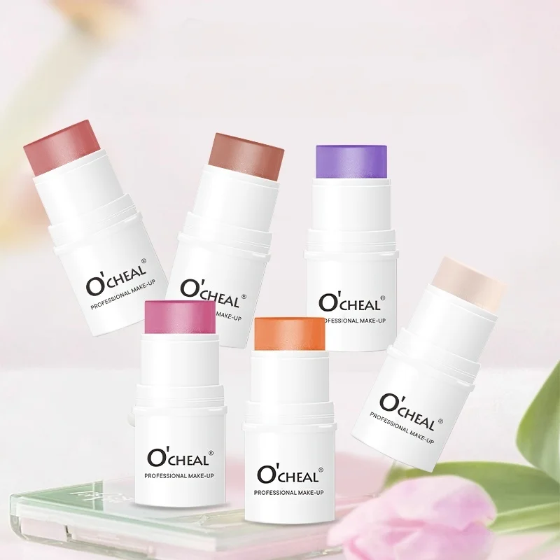 Private Label Long-lasting Solid Cream Blush Sticks Velvet Silky Blush Sticks for Eyes Lips and Cheeks