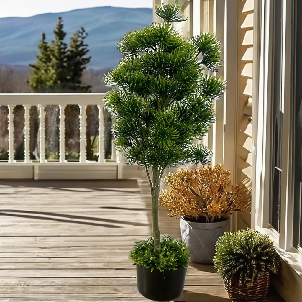 Indoor and Outdoor Christmas Halloween New Year Easter Thanksgiving Decorations with Green Artificial Plant Trees