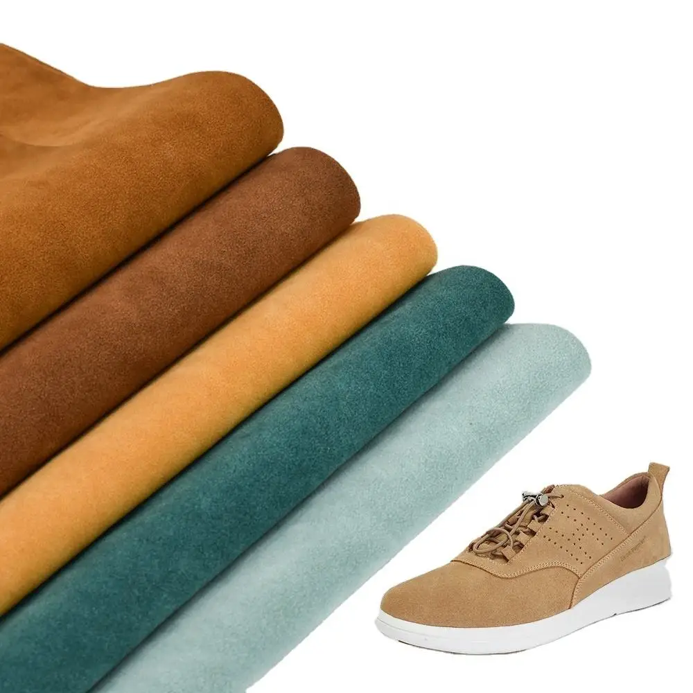 Large Stock Nubuck Synthetic Leather Artificial Padded Suede Leather Fabric Car Headliner Leather Fabric For Shoes, Clothing