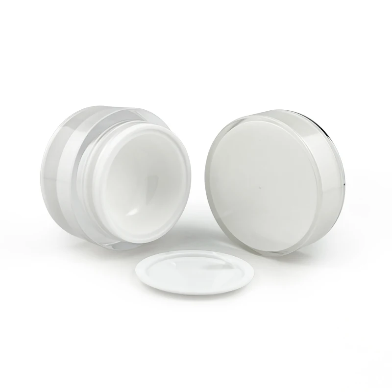Wholesales Empty Black Jars Cosmetic Packaging Double Wall Containers Hot sale 10g 15g 1oz 50g UV Nail Gel Jar Pot