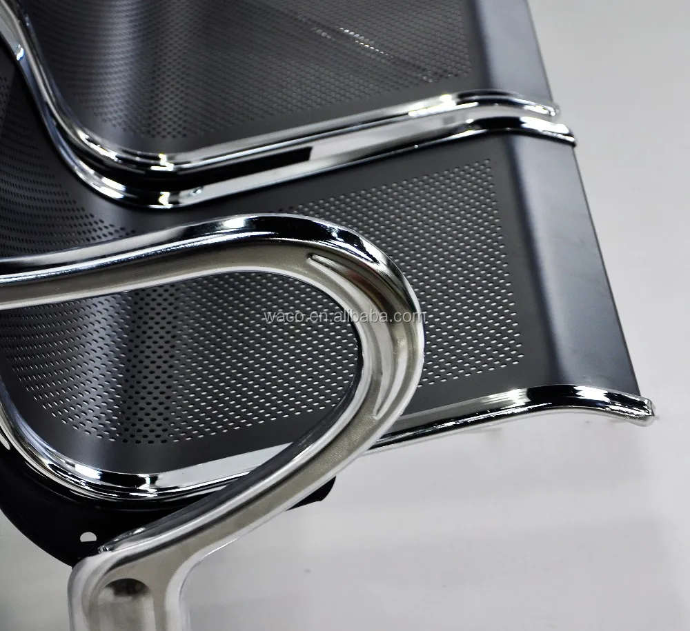 Customers 5 Seater Black Airport Waiting Bench Seats Gang Chair Waiting Chair For Airport