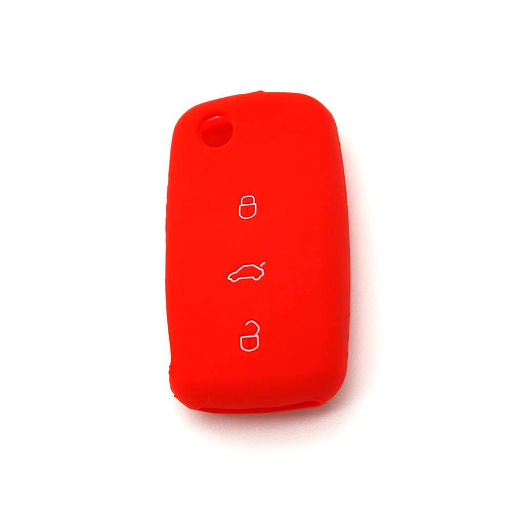 Protection Case Car Key Accessories Silicone 3 Buttons Car Key Cover With Logo