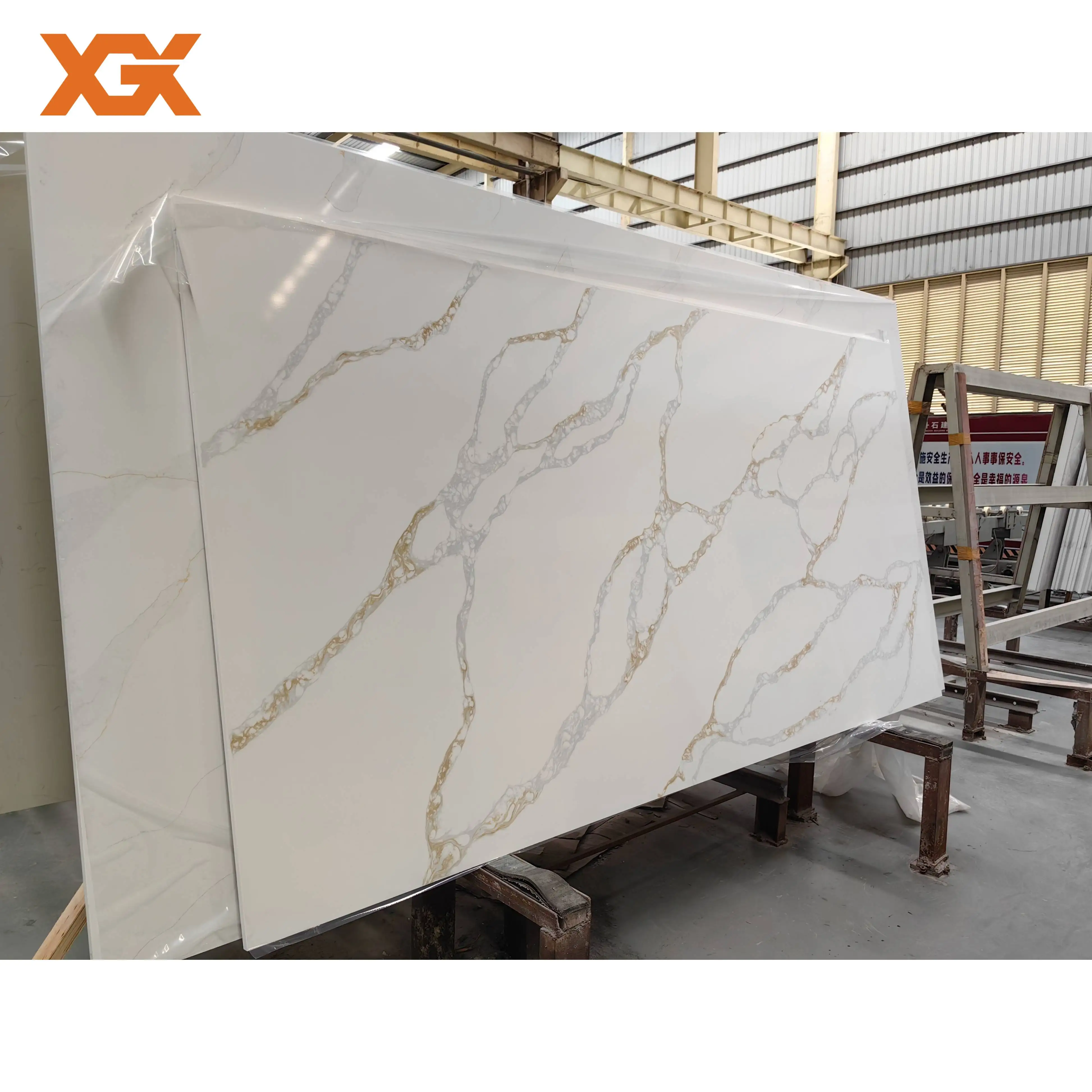 Quartz Stone Calcatta Gold Wholesale White Quartz Countertop Artificial Stone