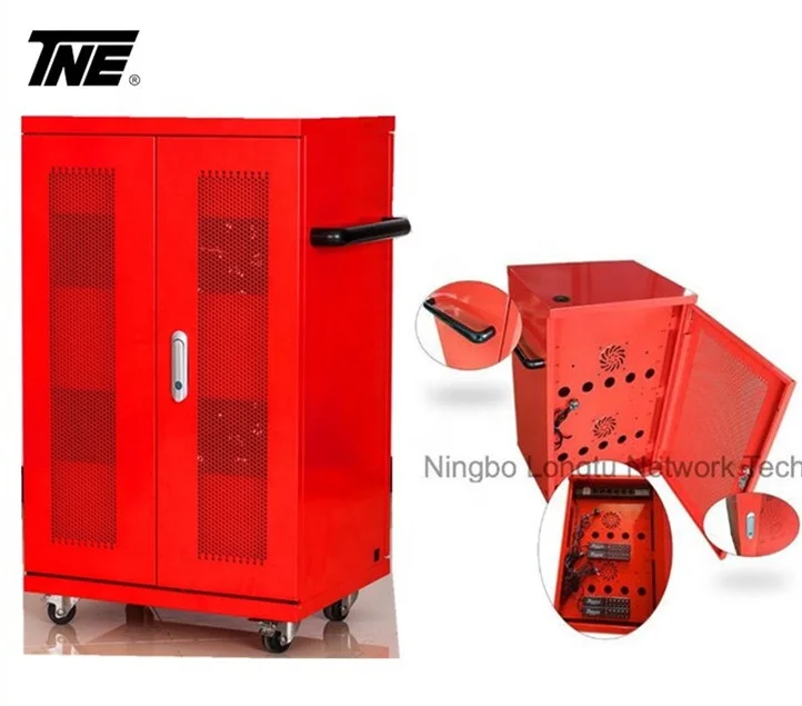 Professional 19inch 40 port charging trolley Iaptop charging cabinet SPCC charging cart