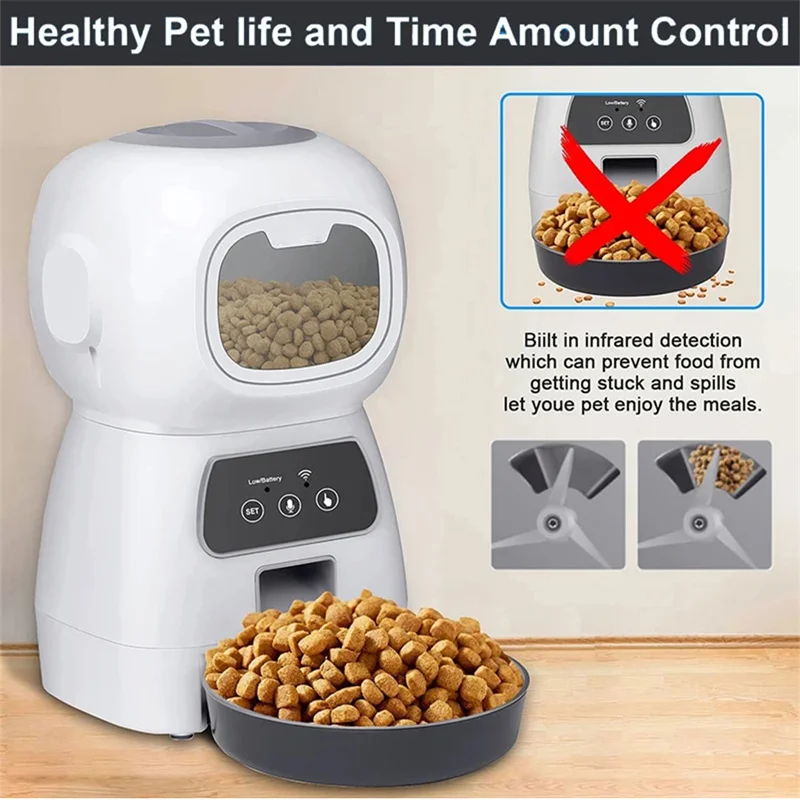 Large Capacity Pet Automatic Feeder Smart Voice Recorder APP Control Timer Feeding Cat Dog Food Dispenser