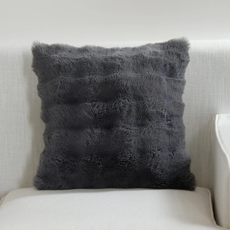 Innermor Fur Rex Rabbit Hair Decorative Cushions Sofa Bedroom Design luxury Soft warm Faux Fur Pillow Cover Throw Pillow Cover
