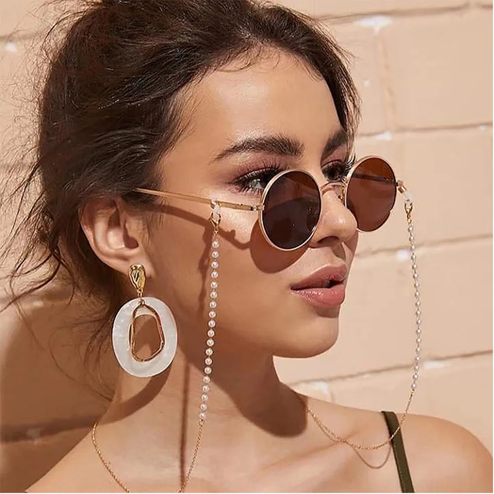 2022 Chic Fashion Reading Glasses Chain for Women Metal Sunglasses Cords Casual Pearl Beaded Eyeglass chain for glasses