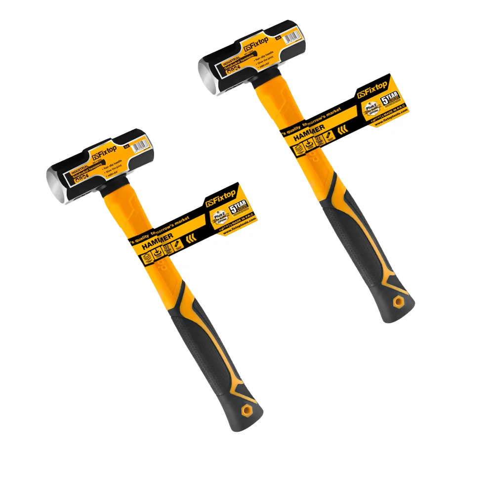 GSFIXTOP 2LB 45# round steel Two-color TPR building construction tools and equipment high carbon Double Face mini sledge hammer