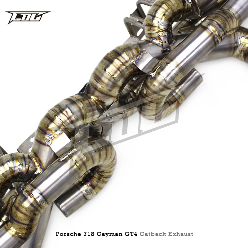 OEM Titanium Valve Exhaust Muffler Pipe For Porsche 718 Cayman GT4 4.0L 2020-2022 Racing Exhaust Catback With Carbon Fiber Tips