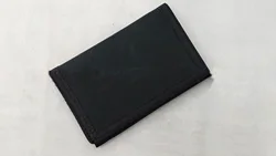 Promotional polyester accept custom logo printed cheap canvas nylon trifold zipper wallet