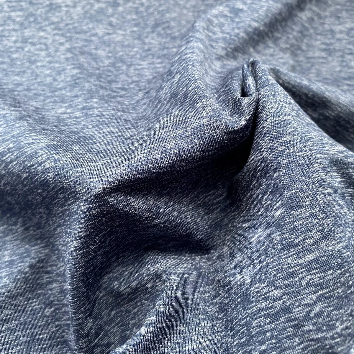 88% Polyester 12% Spandex Heather Navy Color Spandex Polyester Jersey knitted Fabric For Sportswear