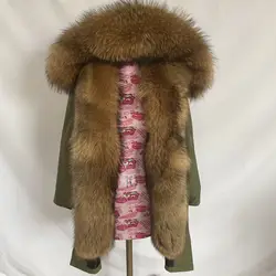 Womens Hooded Real Fur Lined Warm Coats Parkas Anoraks Outwear Winter Long Jackets