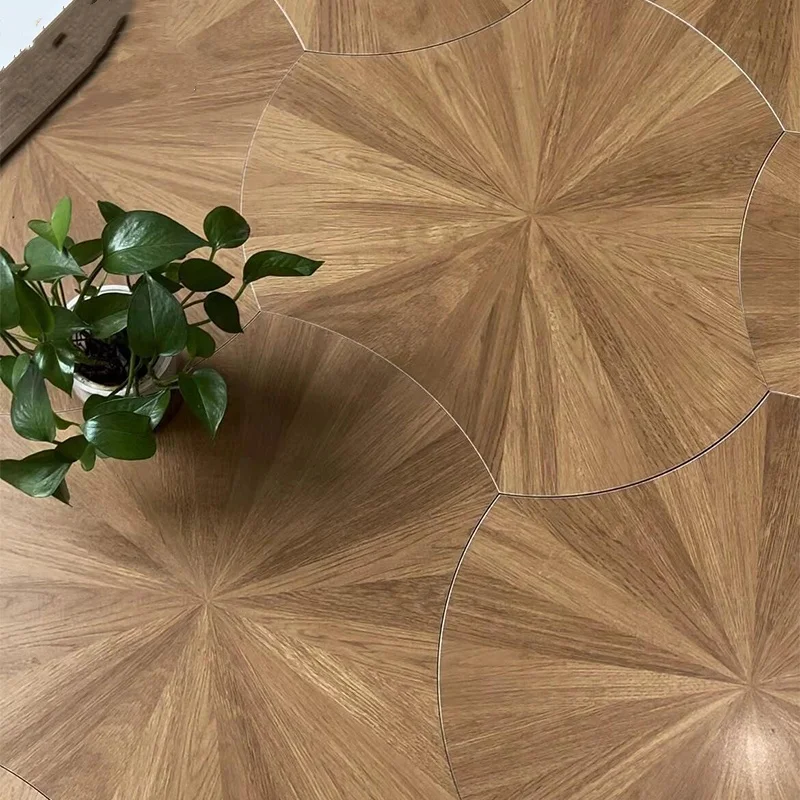 Irregular lotus leaf wood grain ceramic tiles All ceramic zero water absorption 520x600mm imitation wood floor tiles
