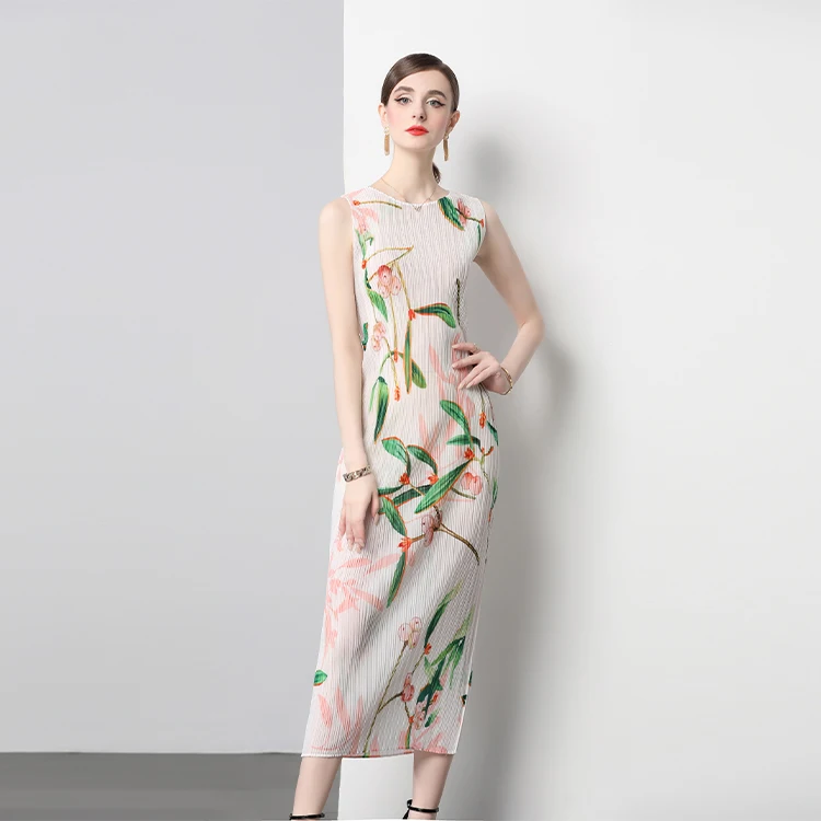 Polynesian Hawaii Style Best Sale High-Quality Custom Logo Sleeveless Women Clothing Casual Oversize bohemian dress