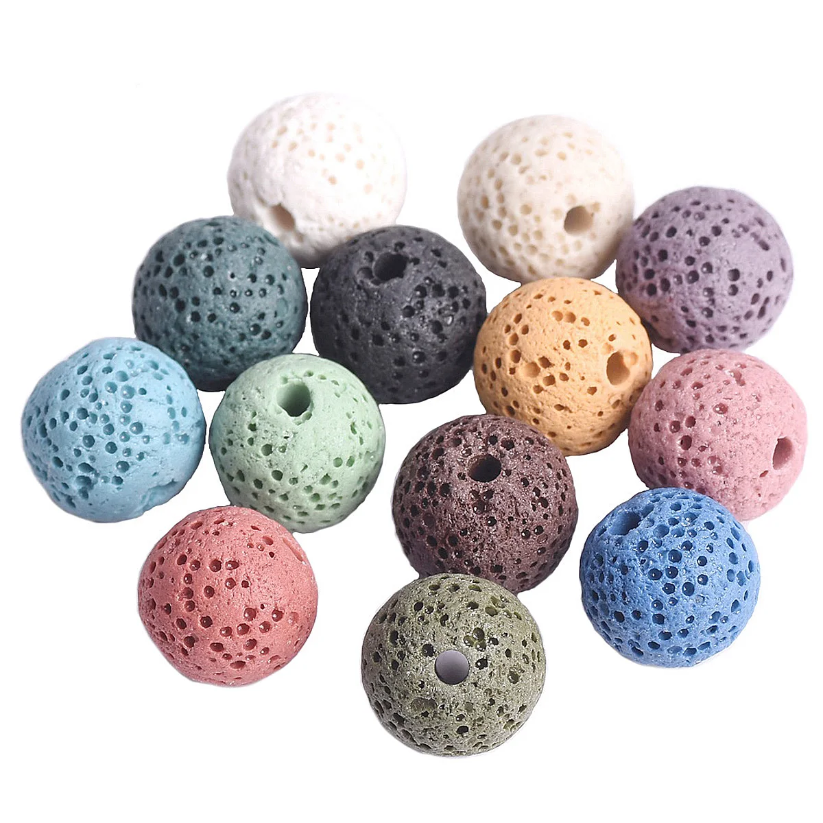 Custom Natural Volcano Lava Stone Round 6mm 8mm 10mm 12mm 14mm 16mm Loose Beads lot for Jewelry Making DIY Bracelet Findings