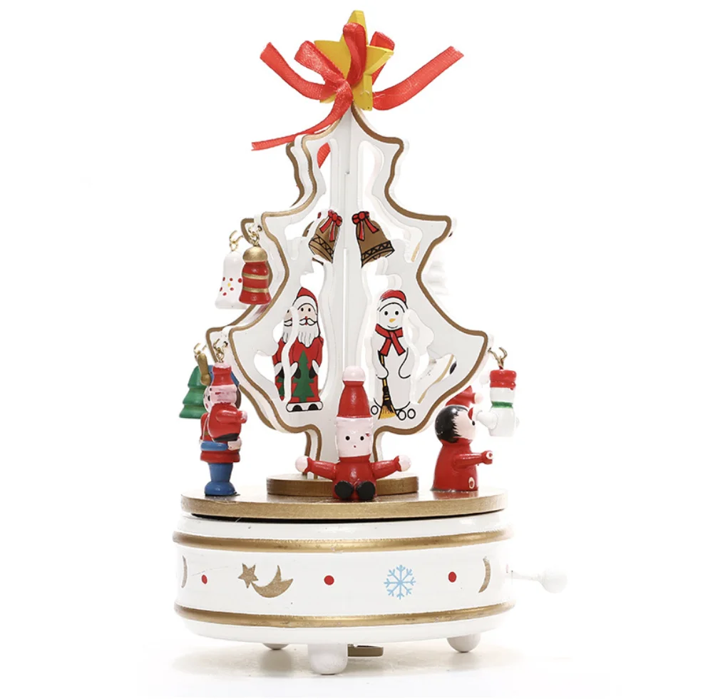 factory price wholesale Wood crafts Christmas Tree Vibration Music Box