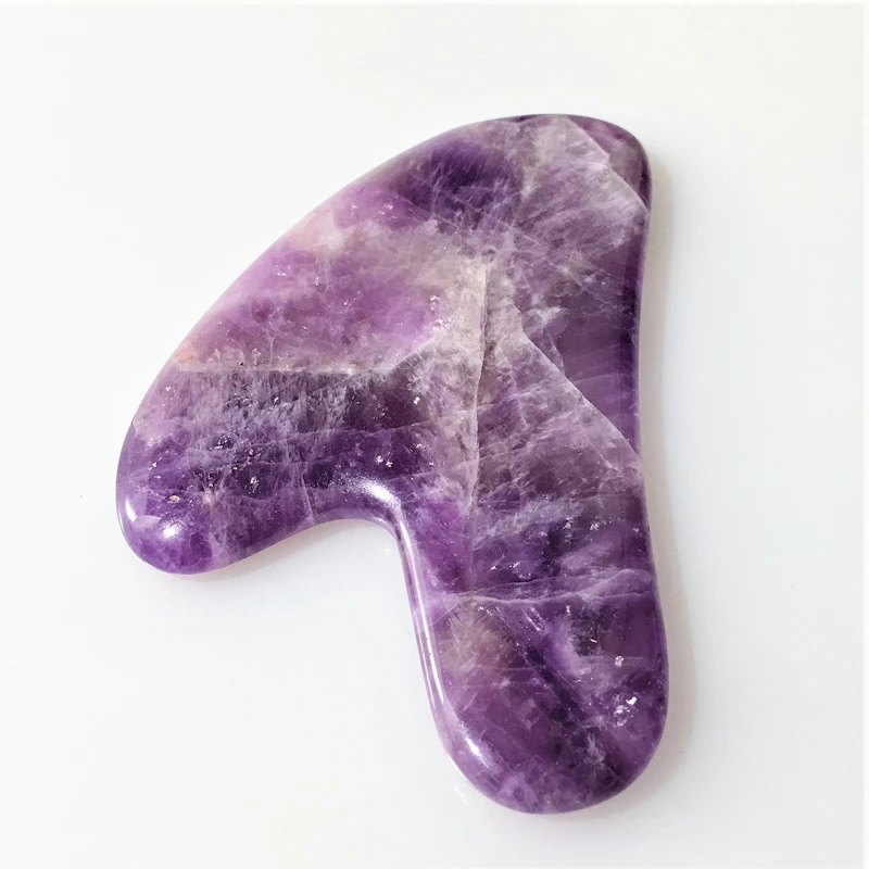 Huiying Fast shipping beauty personal care Amethyst facial gua sha board Purple Crystal