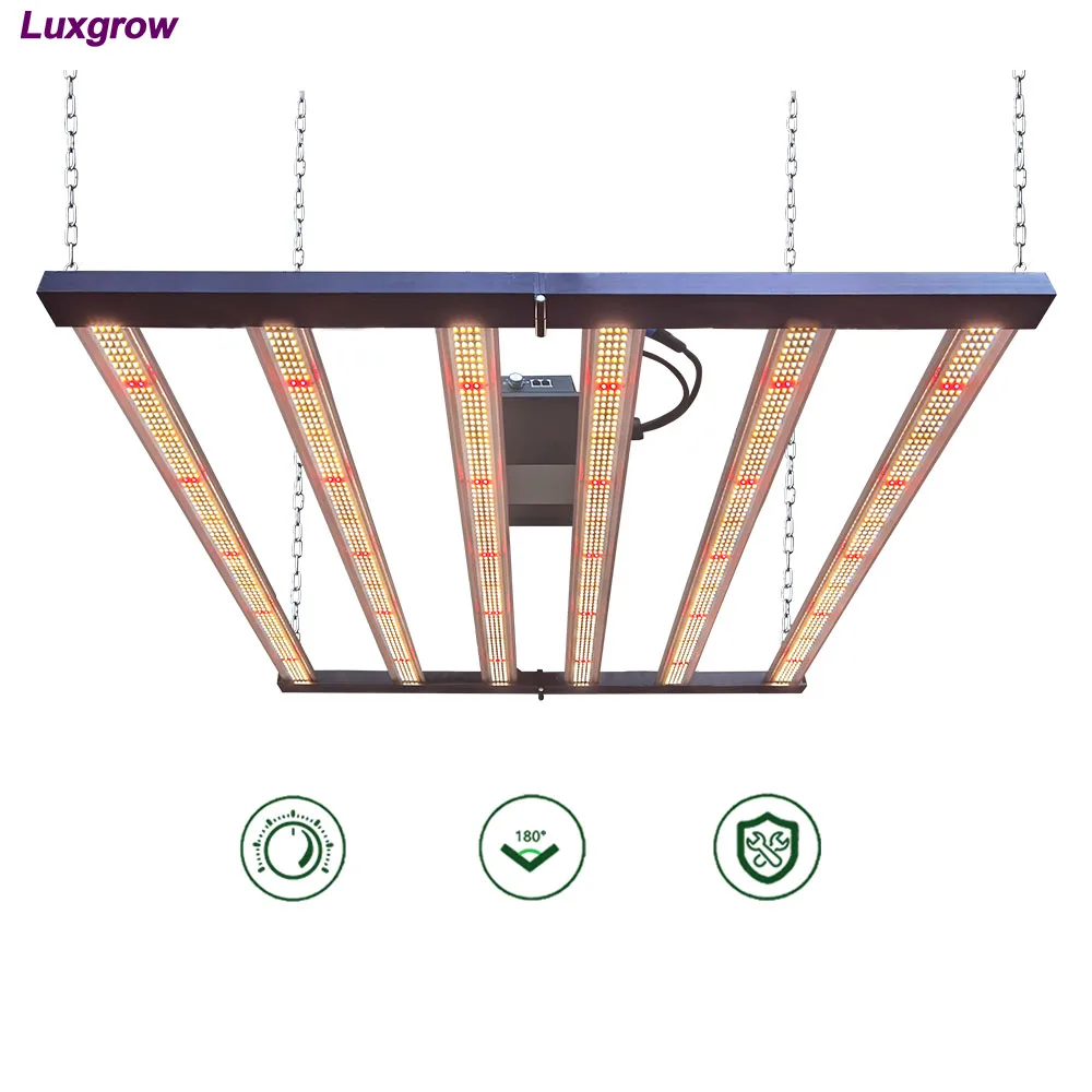 Luxgrow With 0-10v Dimmable Folding 640w Samsung Led Grow Light Foldable Fluence Spydr Grow Light Rack Full Spectrum