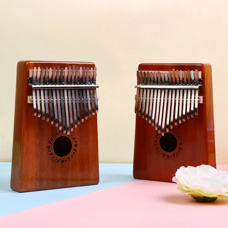 Thumb-fingered harp, mahogany finger harp, a two-fingered harp instrument