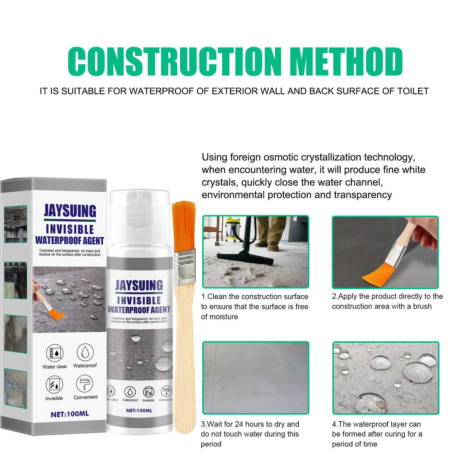 Waterproofing paint for home use Anti-leaking   invisible   concentrate waterproofing agent