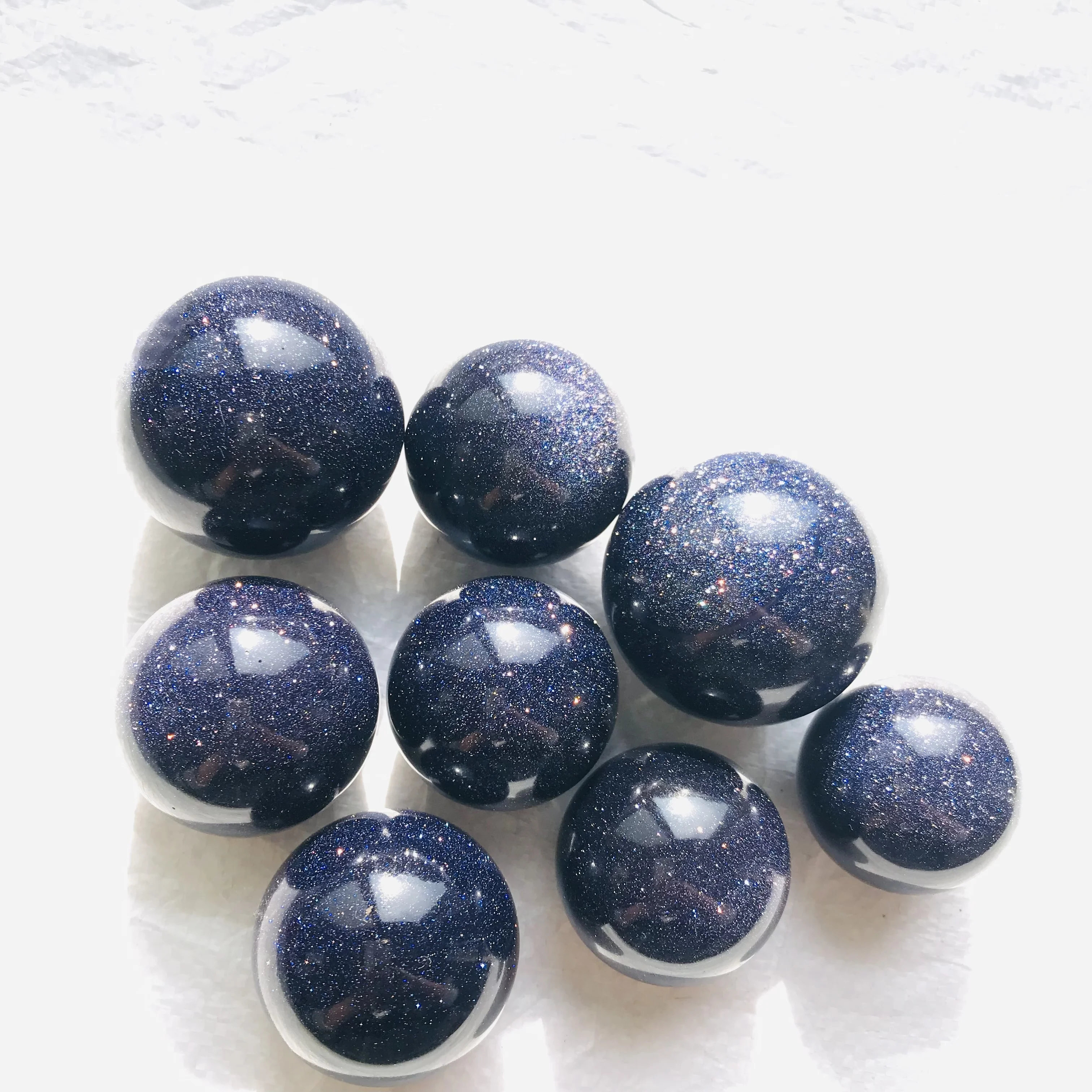 Wholesale natural blue crystal ball polished blue sandstone sphere for decoration