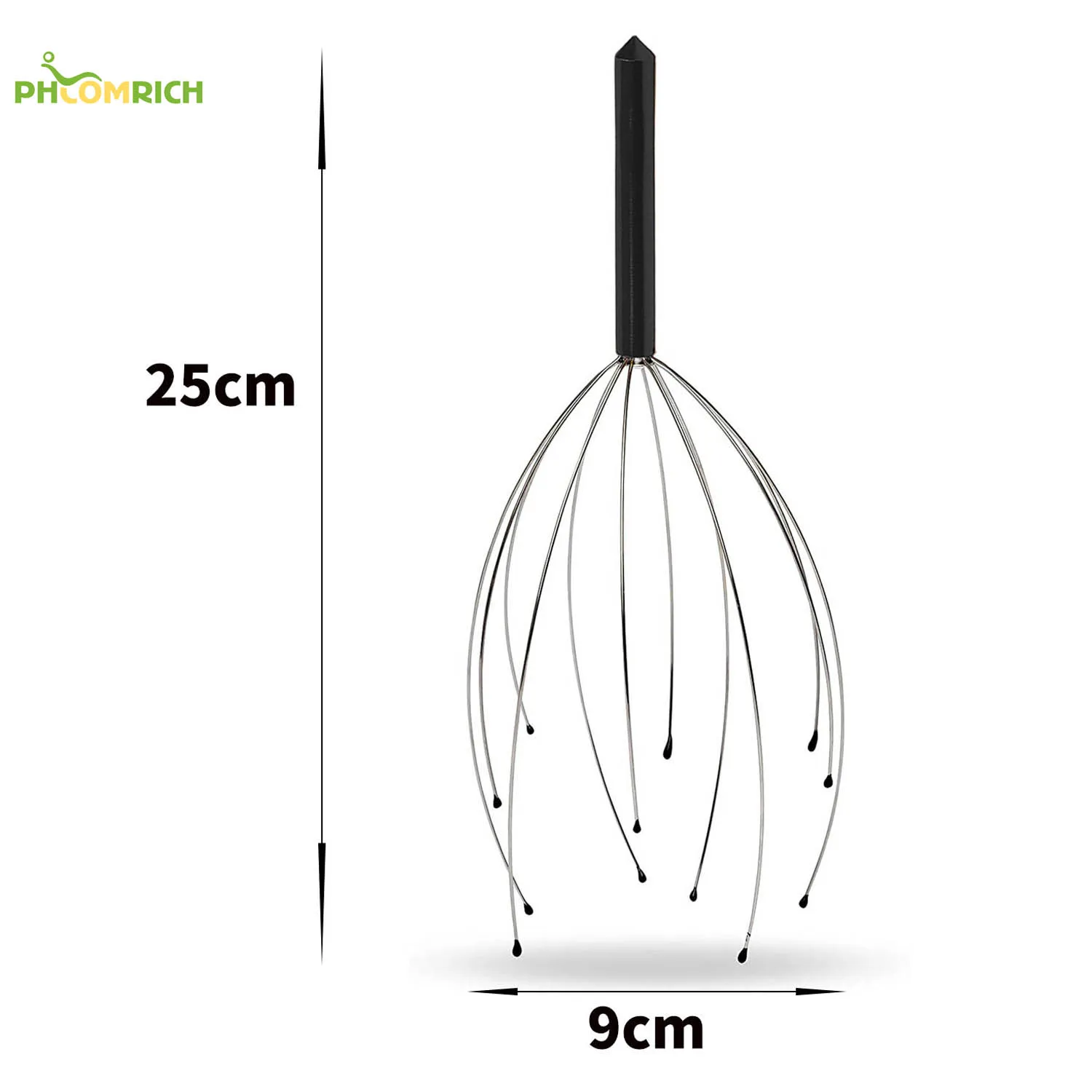 Steel Head Scratcher Massager Scalp Spider 12 Claws Wire Head Massager Finger Acupuncture Massage Rings Set
