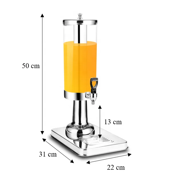 Commercial Modern Stainless Steel 3L/6L Liquor/Juice/Drink Dispenser with 3 Plastic Tanks Refrigeration by Water