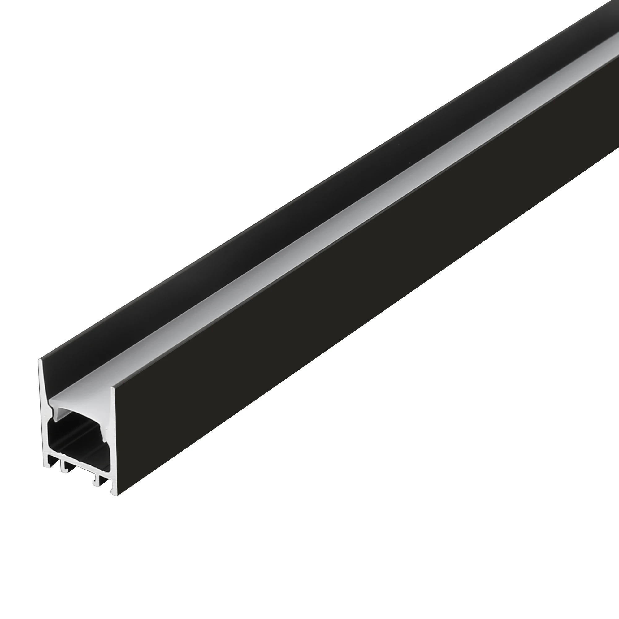 Low glare LED Black extrusion channel profile for  furniture ,cabinet and theme club