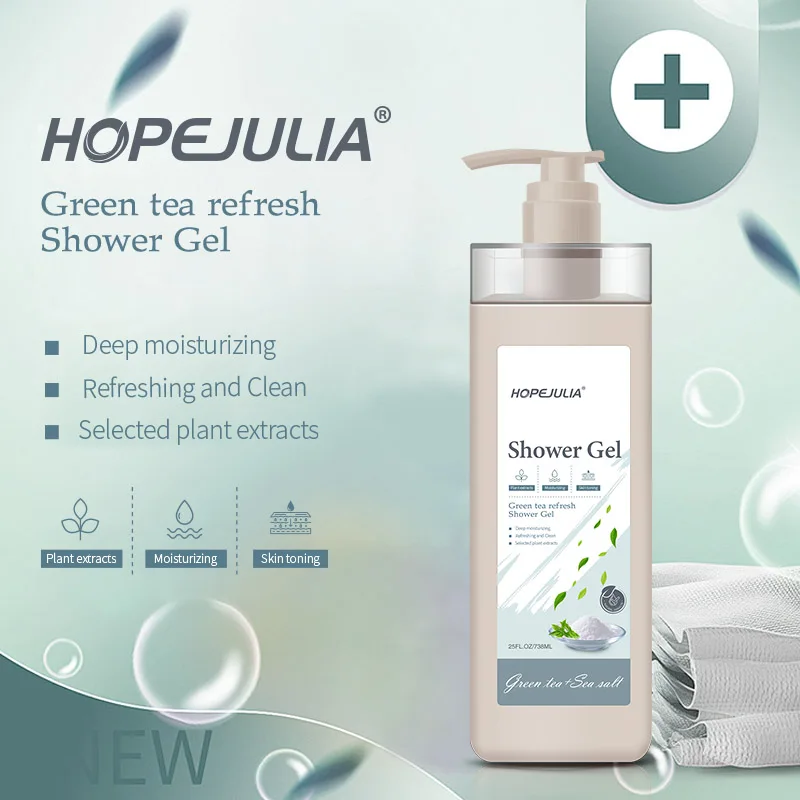 Private Label Selected Plant Extracts Deep Moisturizing Refreshing and Cleaning Green Tea Daily Care Bath Body Wash Shower Gel