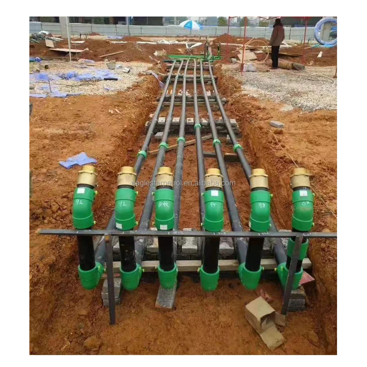 Plastic Underground Petroleum HDPE Pipes Double Layer HDPE Pipes 63mm 75mm Diameter Petrol Station Upp Fuel Double Layer Pipes