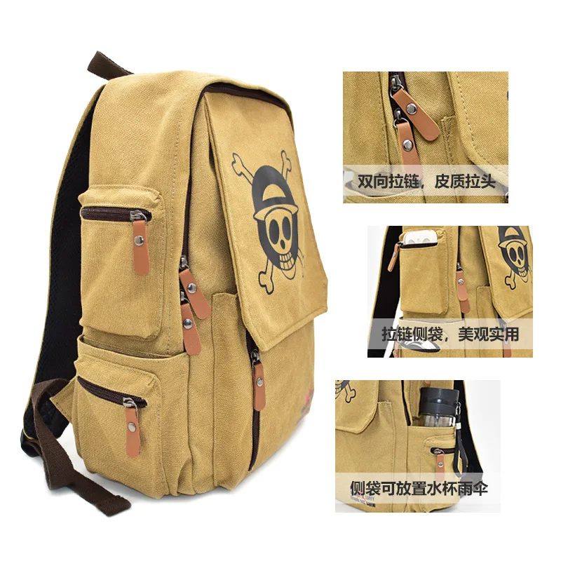 41 New Design High Quality Anime Dragon DBZ Luffy Ninja Totoro Canvas Backpack for school bag and out door